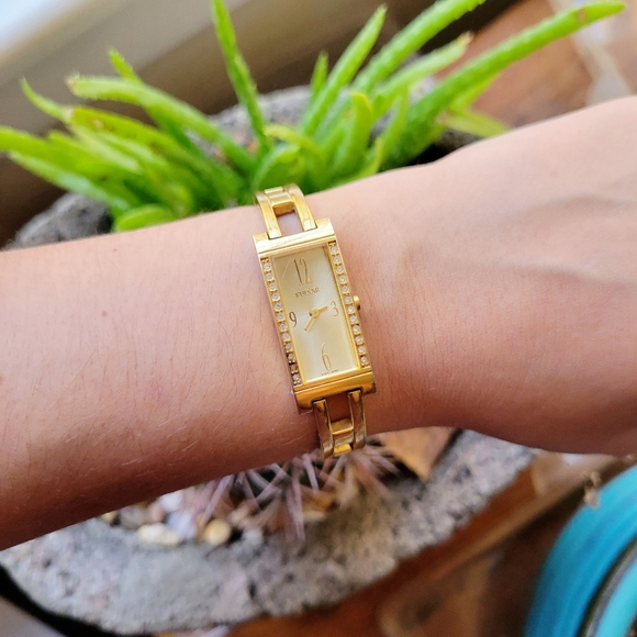 Classic Gold Pulsar Rhinestone Womens Rectangular Modern Style Estate Watch main image 10